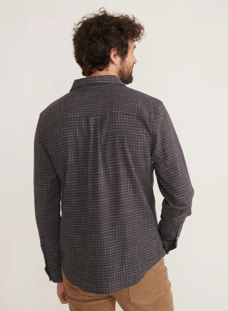 LS Classic Stretch Selvage Shirt - Washed Black Windowpane