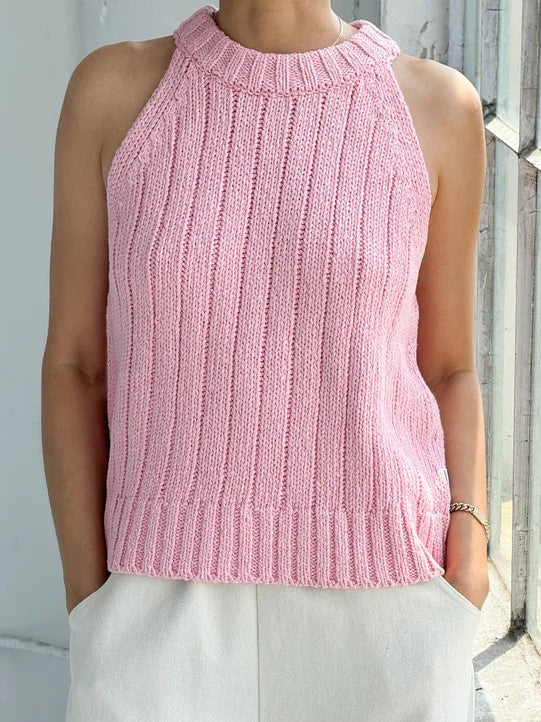 Claire Cotton Sweater Tank - Pink