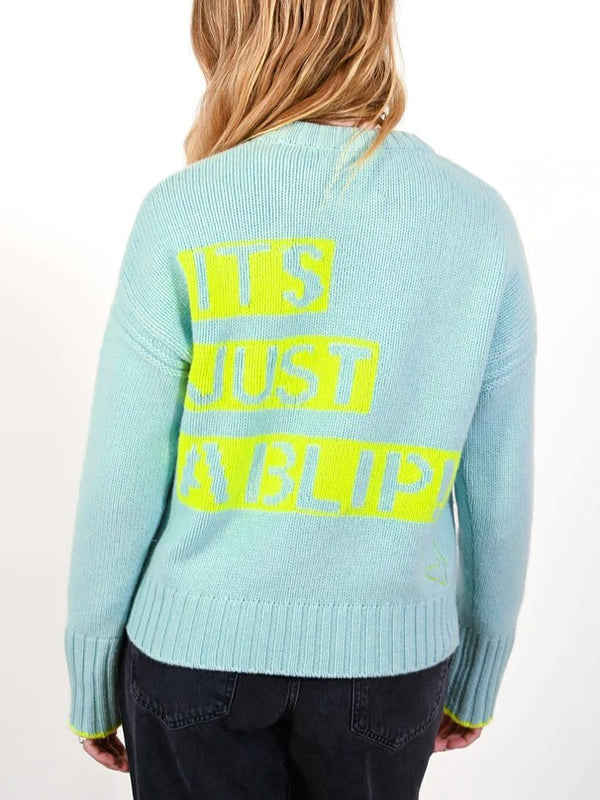 It's Just A Blip Sweater - Aqua