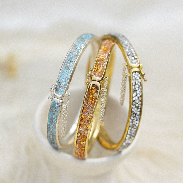 Kristal HInge Bangle - Honeyglow
