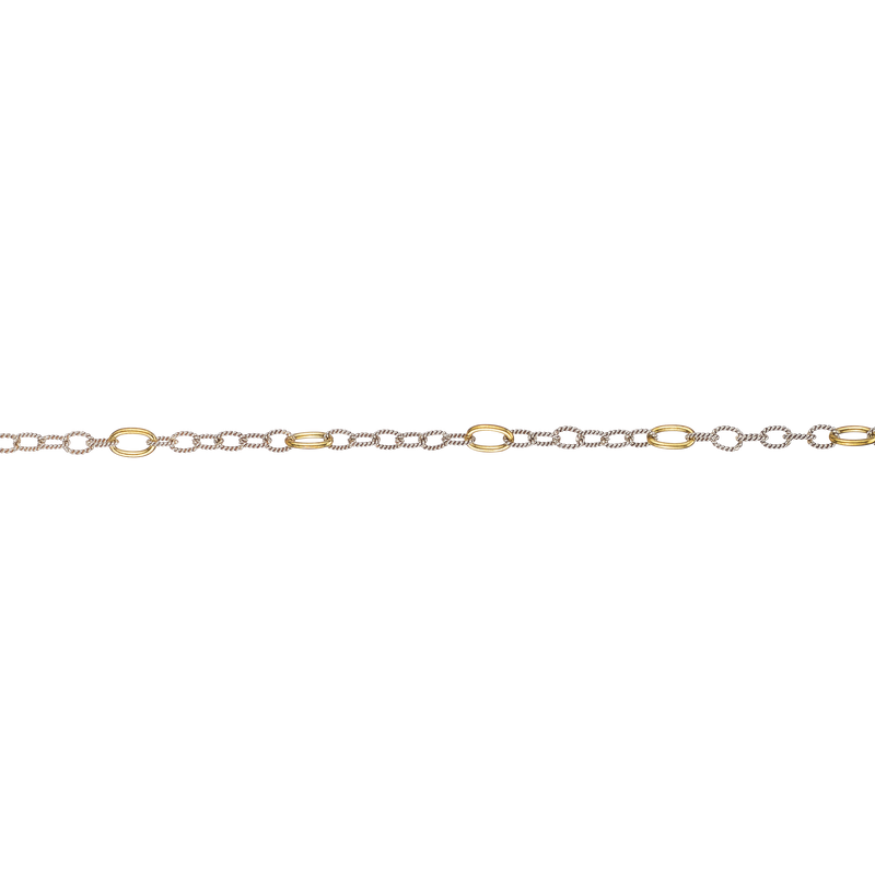 Twisted Link with Brass Rings Chain - 30"