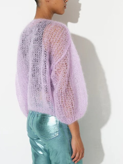 Mohair Bomber Cardigan Light - Lilac