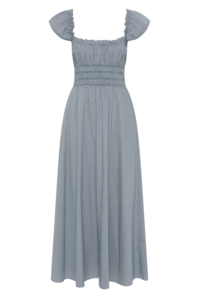 Janne Midi Dress - Hanne Gingham Vintage Navy