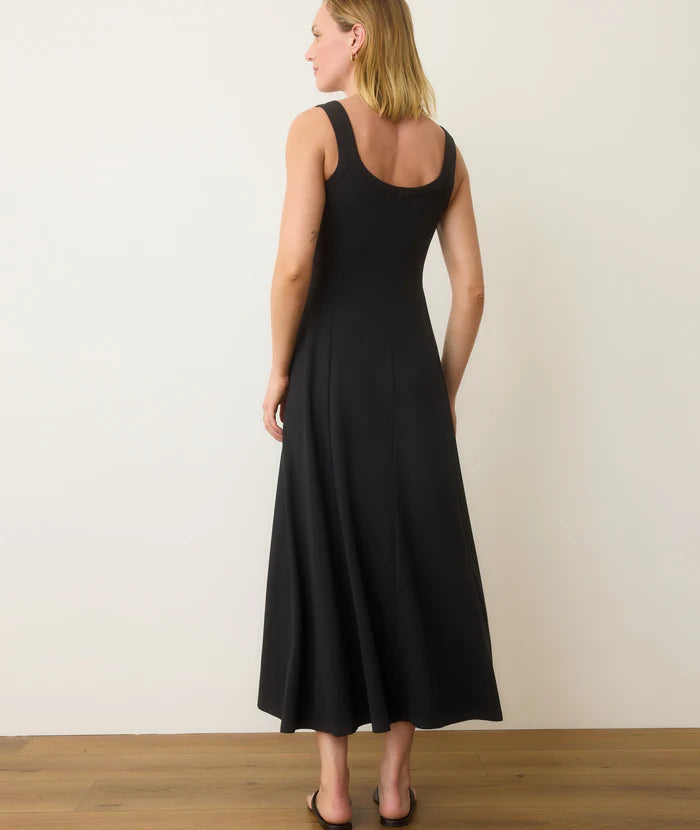 Lexi Rib Sun-In Scoop Neck Dress - Black