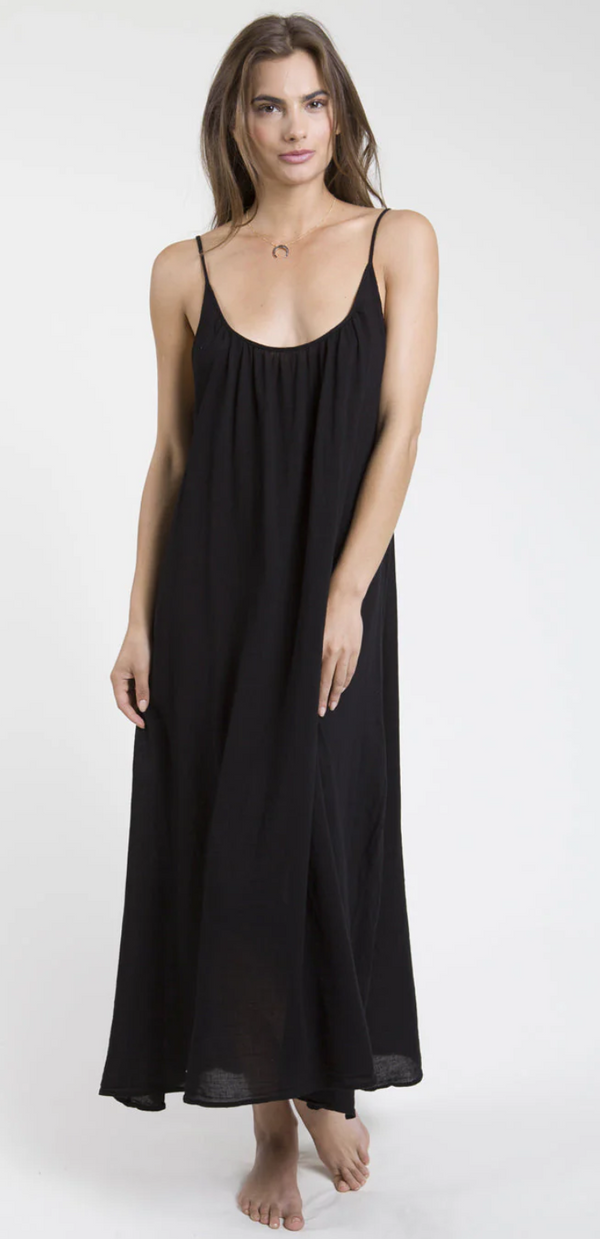 Tulum Low Back Maxi in Naked - Black