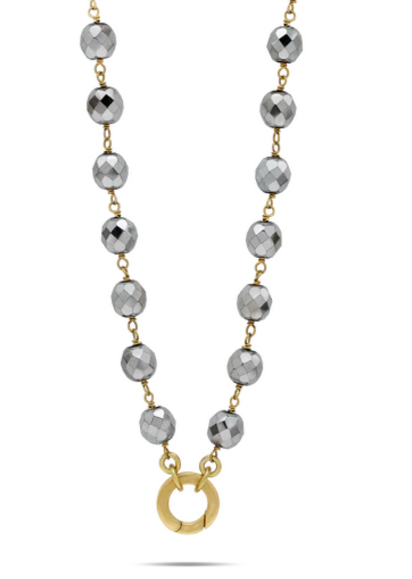 Ensemble Necklace - Brass & Bright Silver Beads