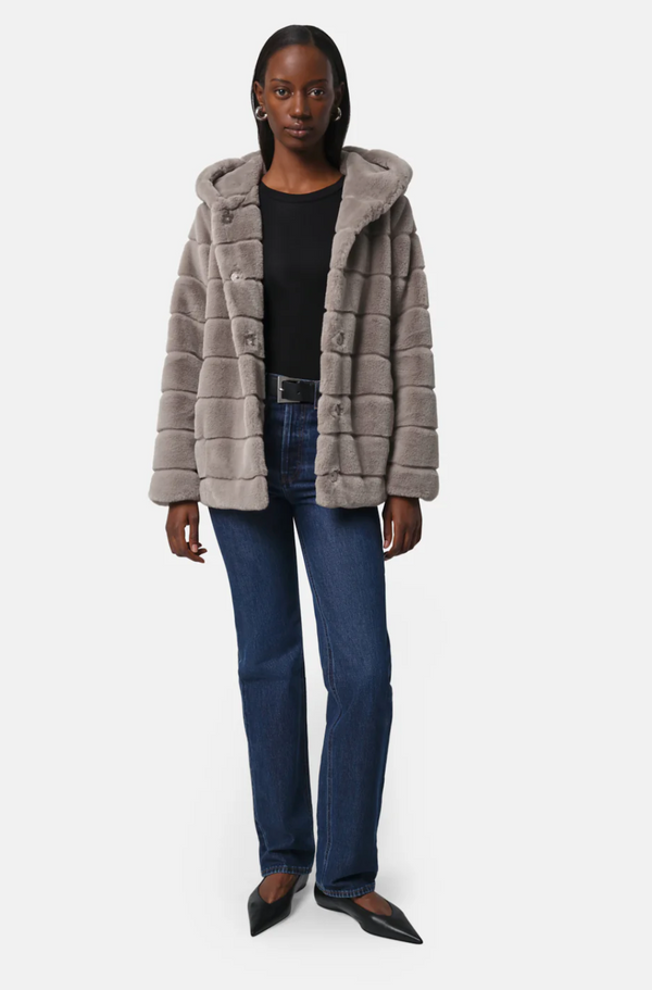 Goldy Hooded Coat - Granite