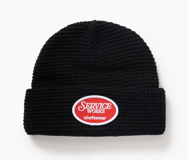 Waffle Patch Beanie - Black