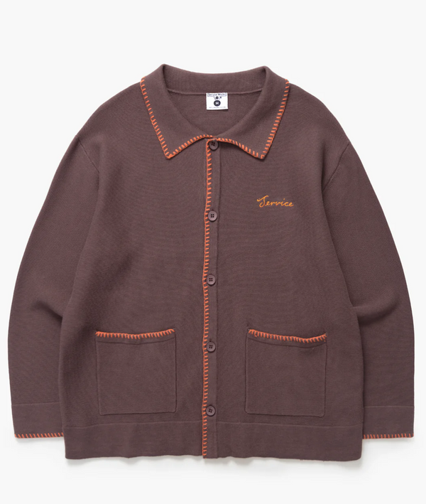 Blanket Stitch Cardigan - Brown