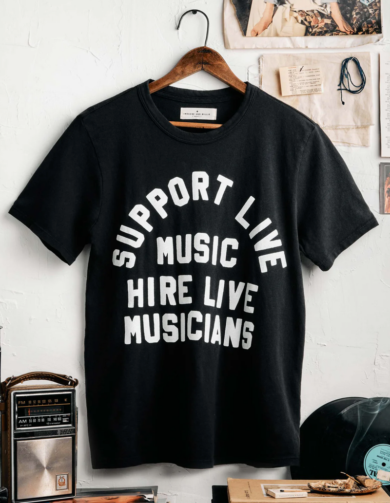 Support Live Music Tee - Black