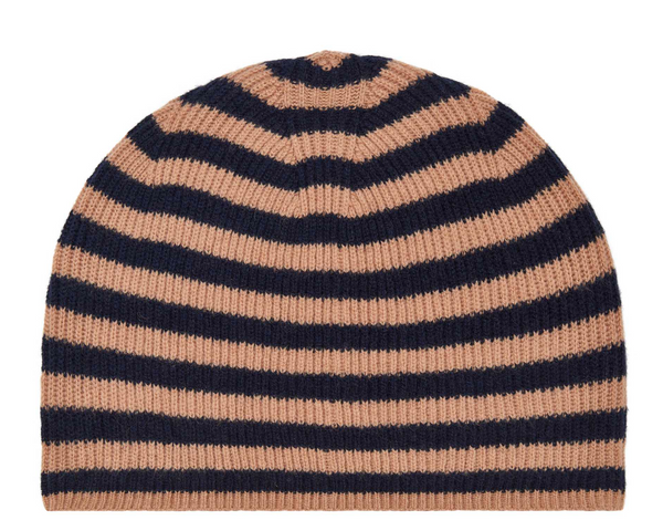 Stripe Rib Beanie - Sandstone Navy