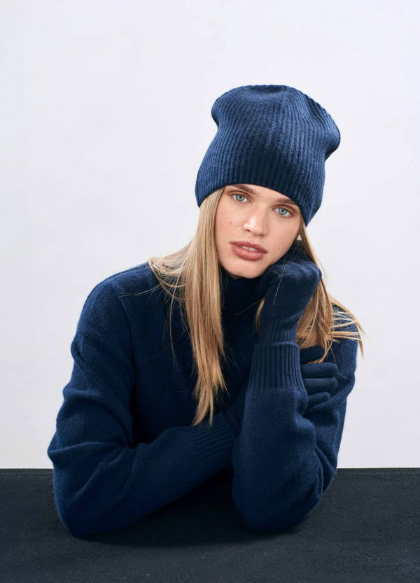 Rib Beanie - Navy