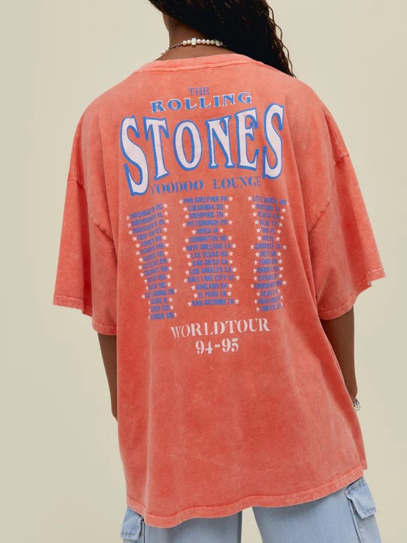Rolling Stones World Tour 94-95 Tee - Tiger Lily Acid Wash