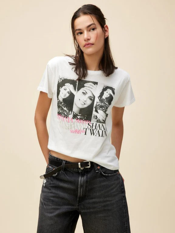 Shania Twain Repeated Solo Tee - Vintage White