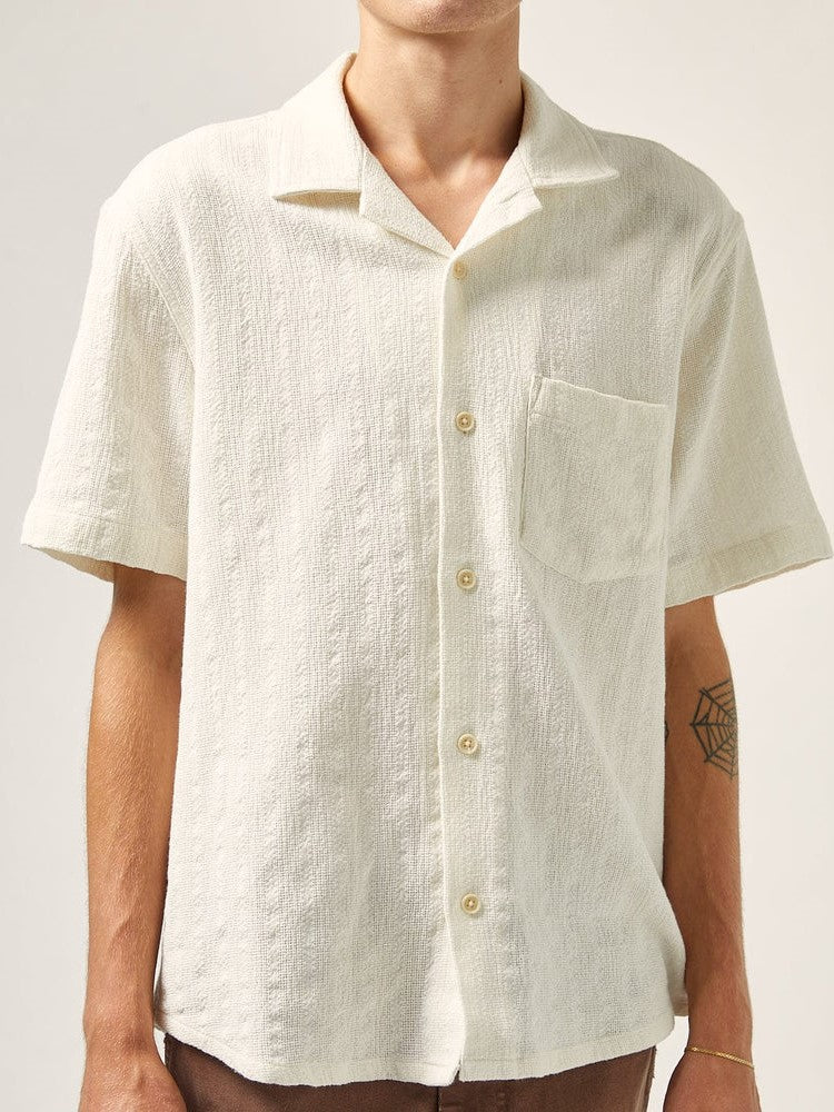 Basket Weave Stripe SS - Natural