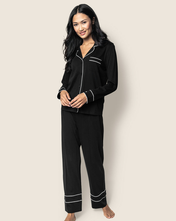 Luxe Pima Cotton Black Astaire Pajama Set - Black