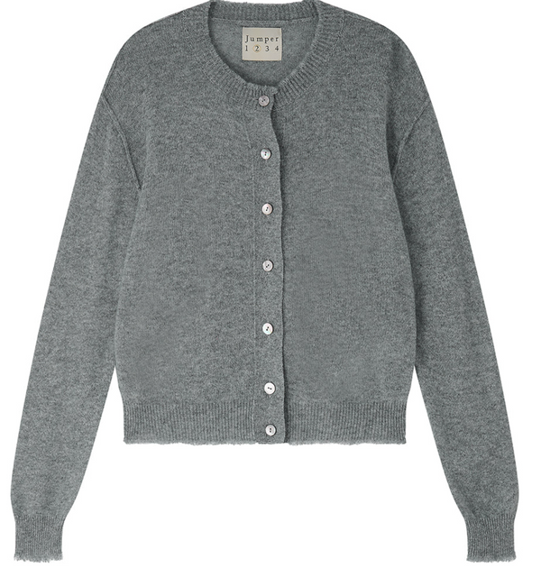 Distressed Cardigan - Mid Grey