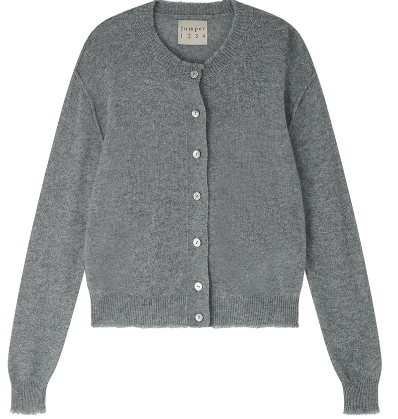 Distressed Cardigan - Mid Grey