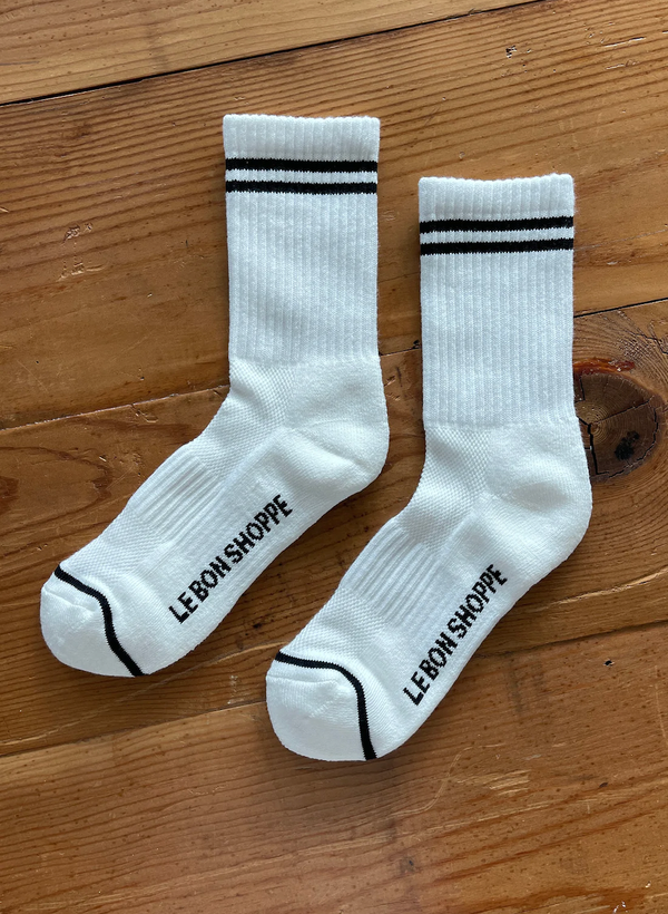 Boyfriend Socks - Clean White