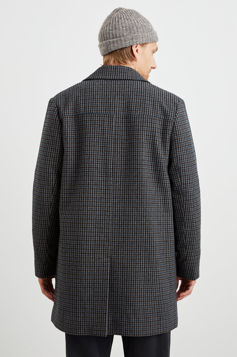 Hockney Overcoat - Grey Check Plaid