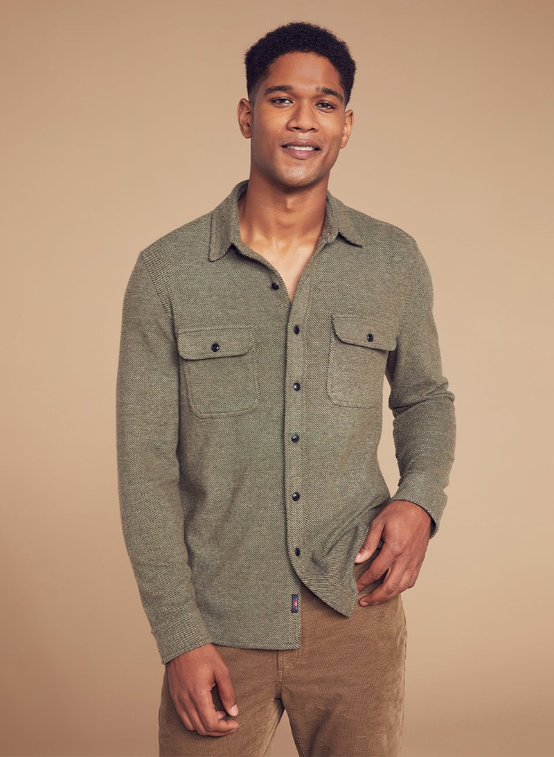 Legend Sweater Shirt - Olive Melange Twill