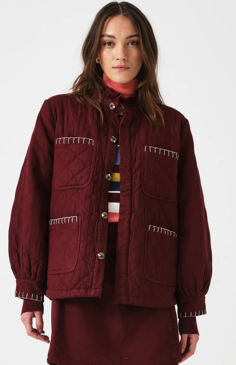 Quilted Pablo Jacket - Mulberry