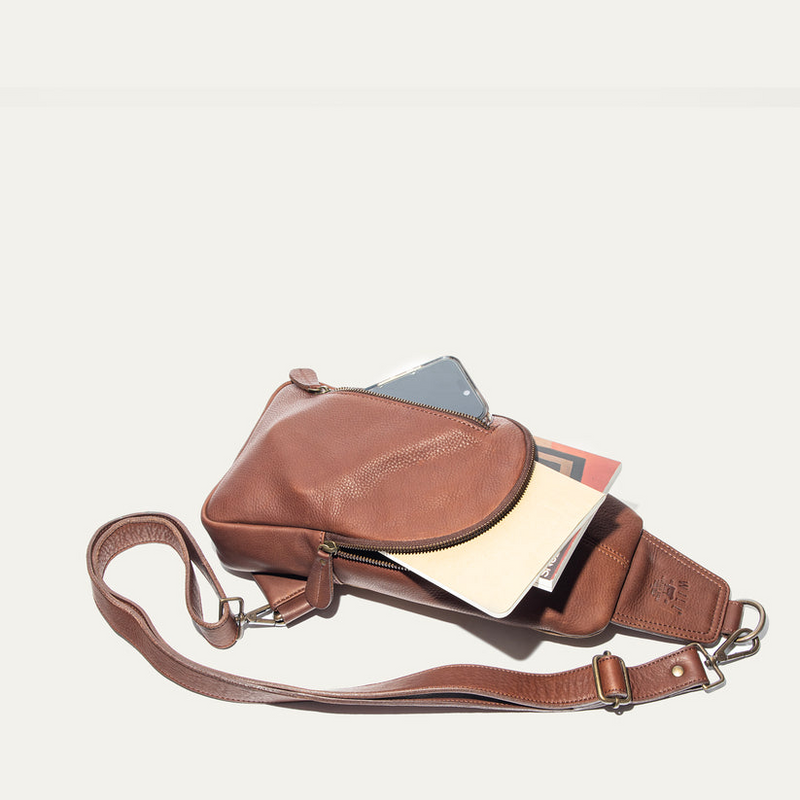 Zip Around Sling - Cognac