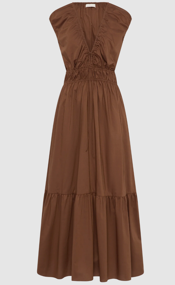 Hedda Maxi Dress - Chestnut Brown