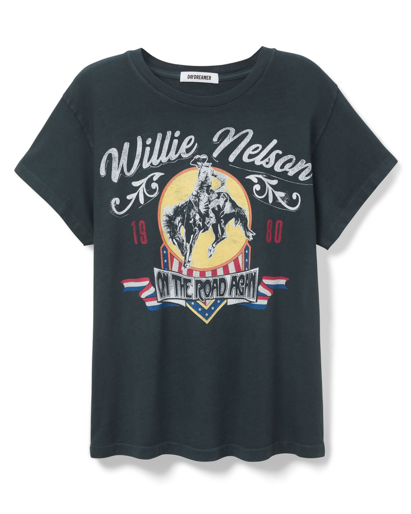 Willie Nelson 1980 Cowboy Tour Tee - Vintage Black