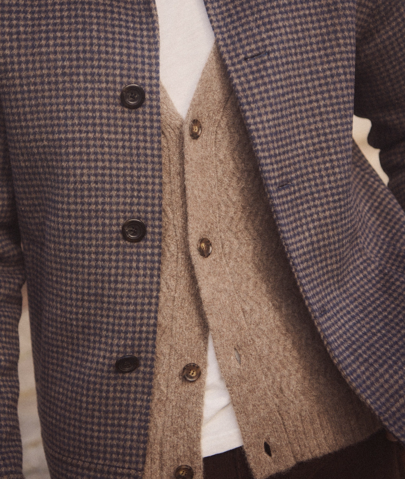 Luca Wool Jacket - Navy/Taupe