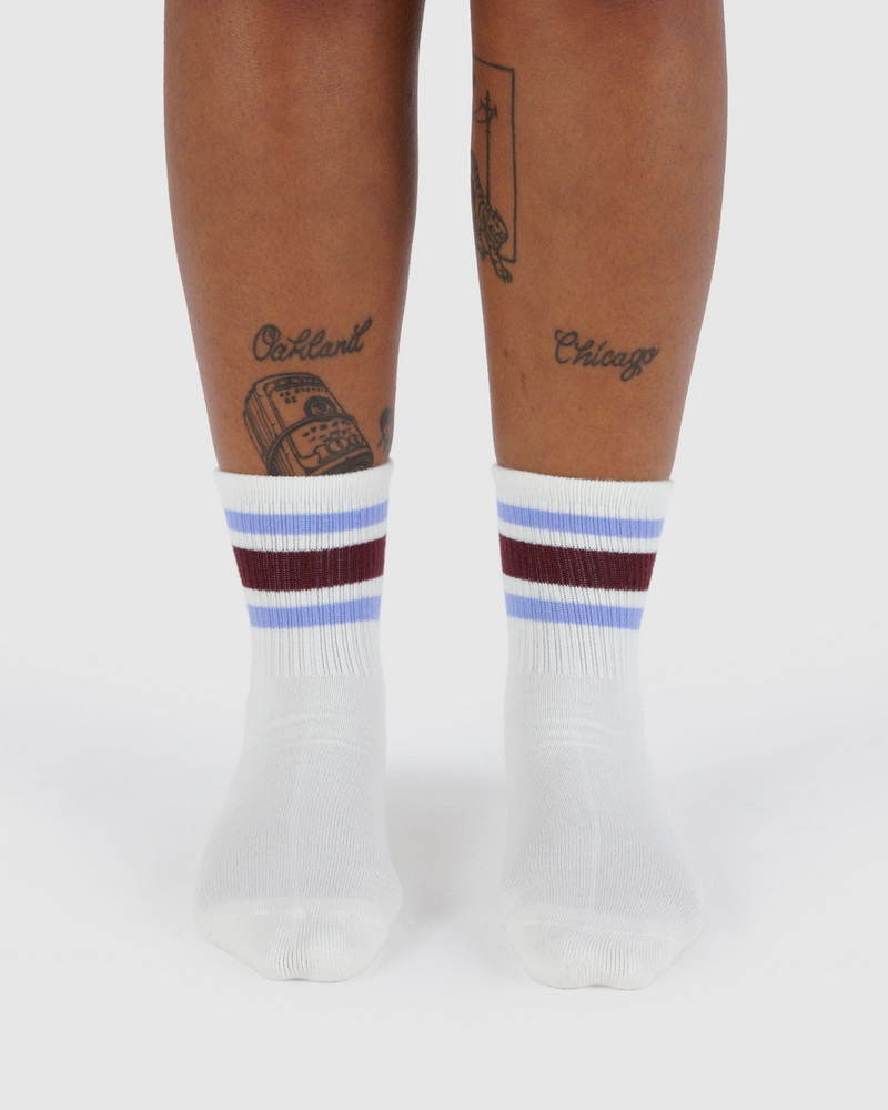 Ribbed Sock - Ivory Stripe