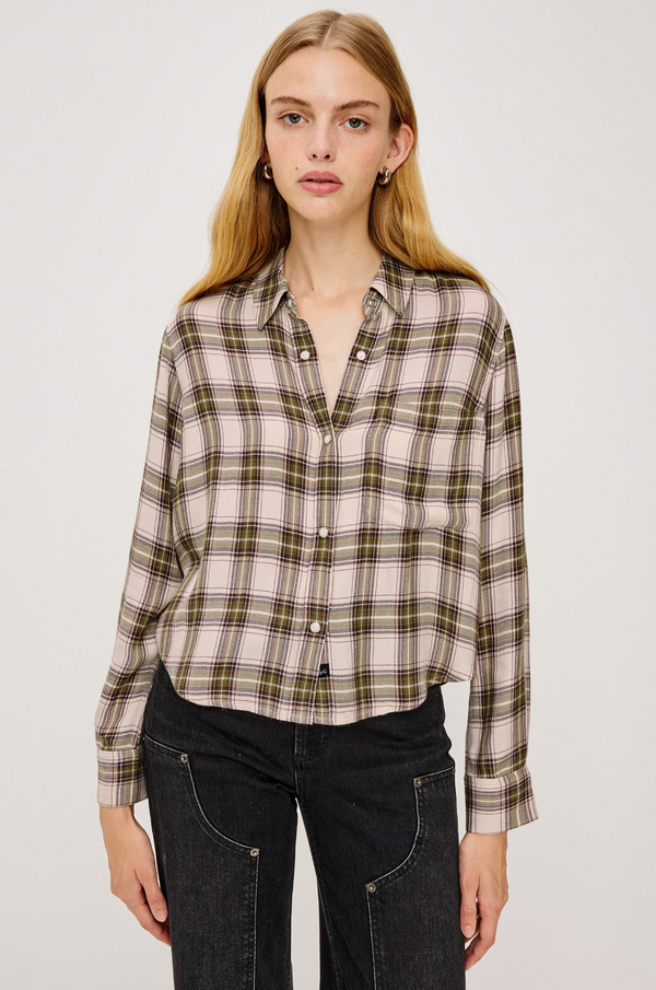 Malin Top - Olive Brown Cream