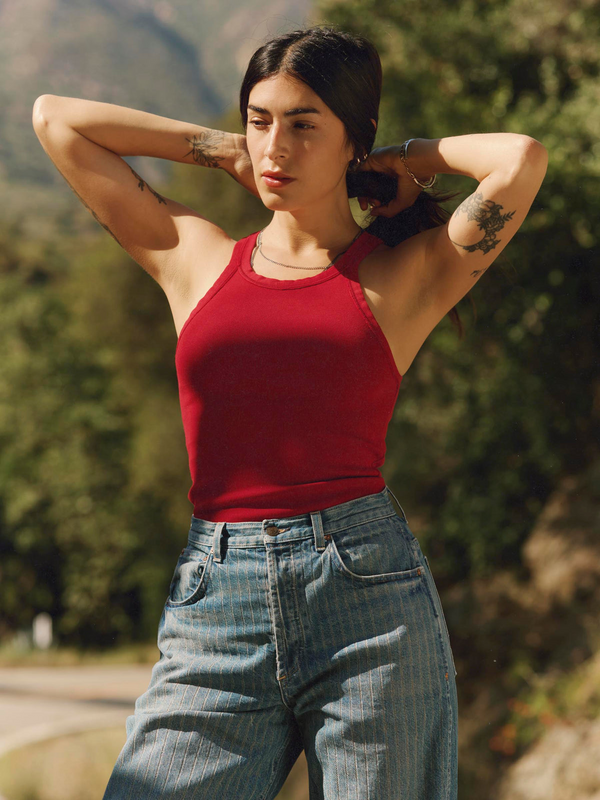 Cardinal Ribbed Racerback Tank
