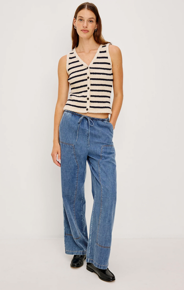Sade - Ivory Navy Stripe
