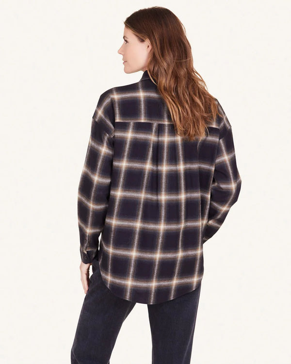 Bella Flannel Shirt - Black Plaid Flannel