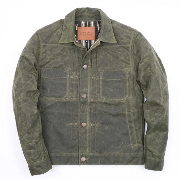 Riders Jacket Waxed Canvas - Olive