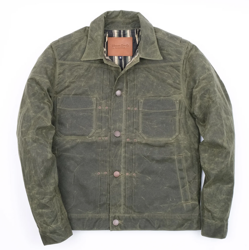 Riders Jacket Waxed Canvas - Olive