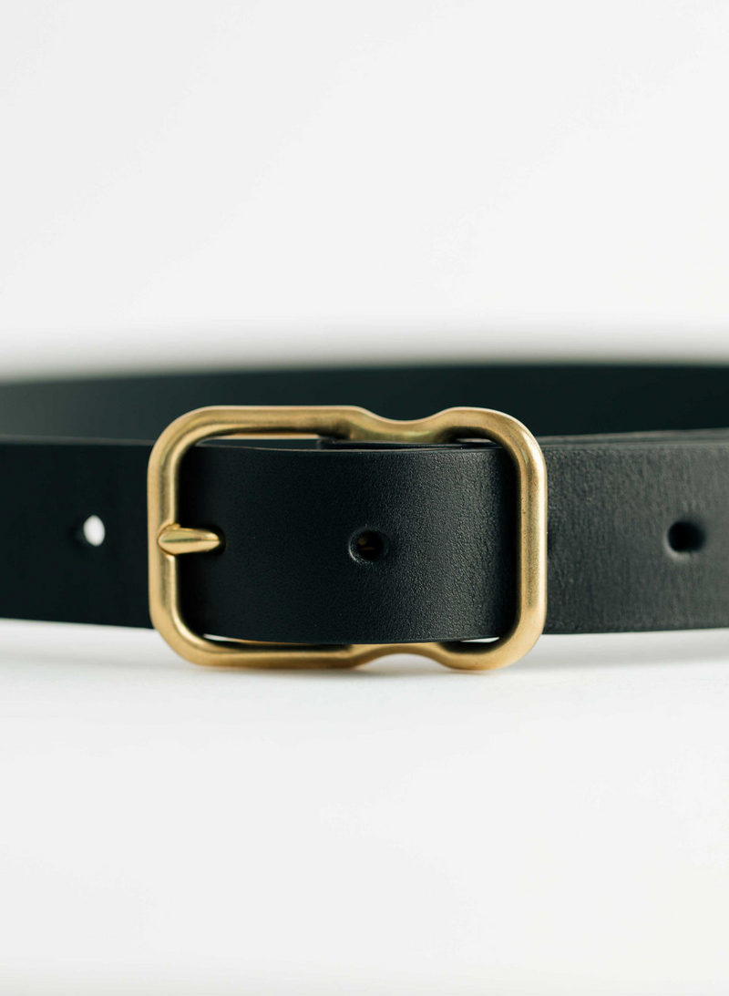 Emil Erwin Narrow Signature Belt - Black