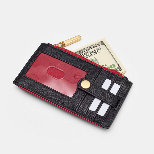 210 West Wallet - Black/Brushed Gold Red Zip