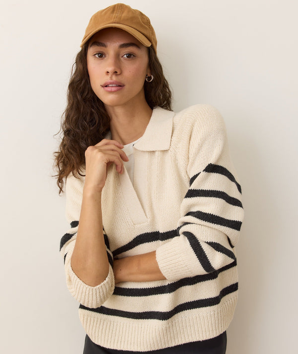 Berkeley Sweater Polo - Charcoal Stripe