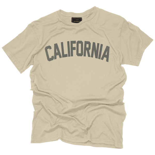 California Tee Grey Script- Antique White