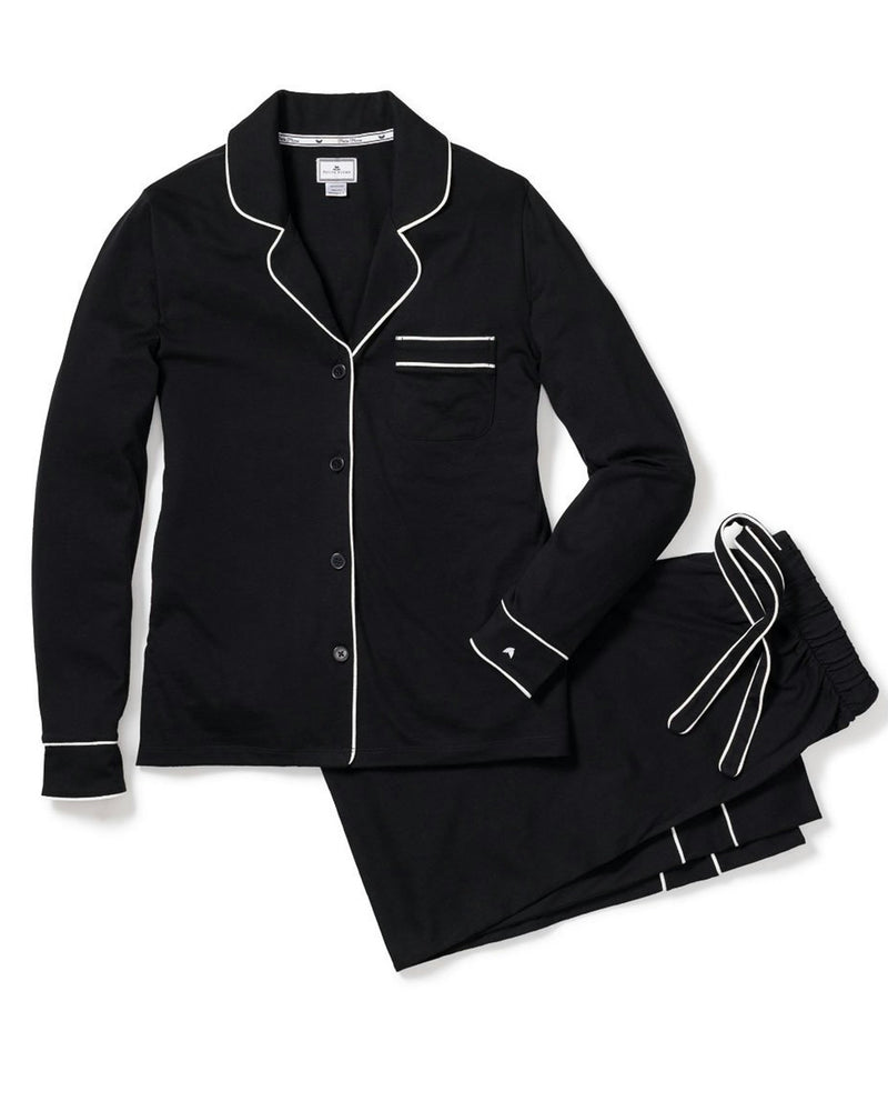 Luxe Pima Cotton Black Astaire Pajama Set - Black