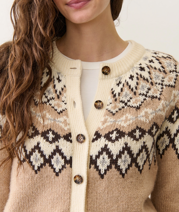 Fiorella Cardigan - Neutral Fair Isle