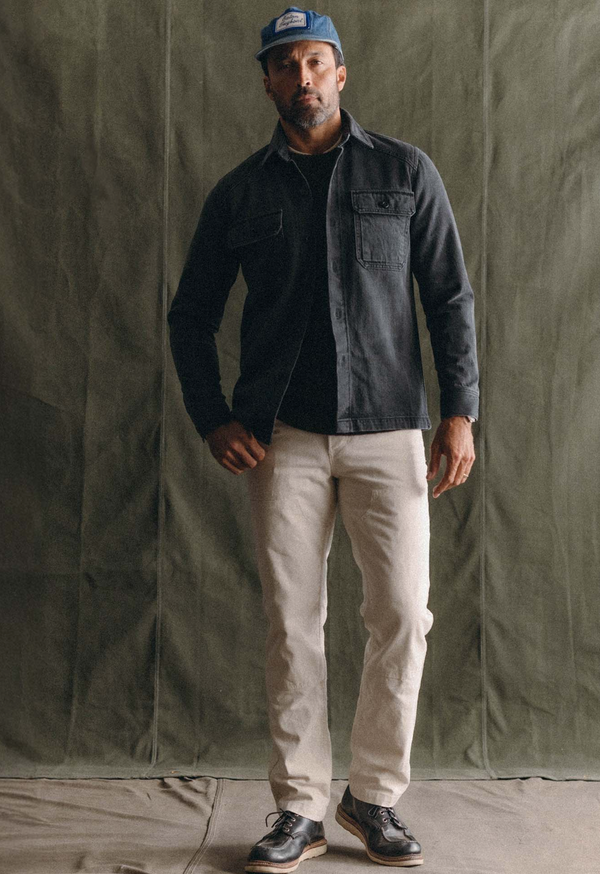 The Shop Shirt - Washed Black Organic Slub Selvedge