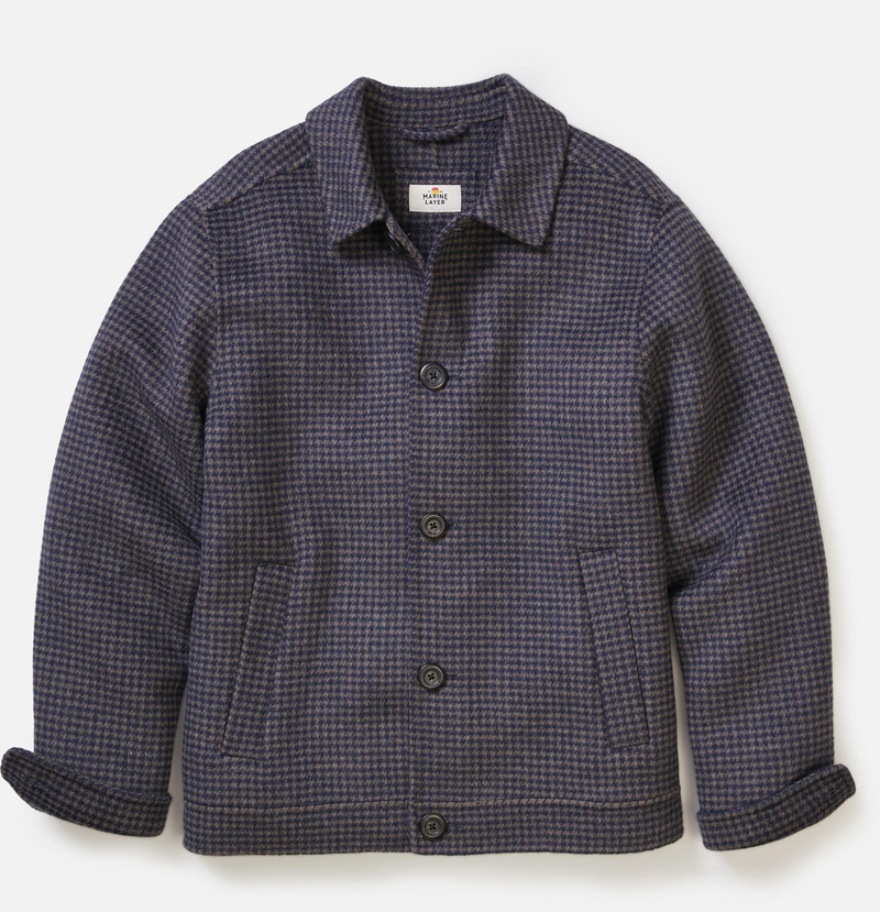 Luca Wool Jacket - Navy/Taupe