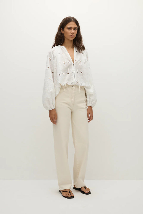 Thora Blouse - Birgitta Broderie Anglaise White