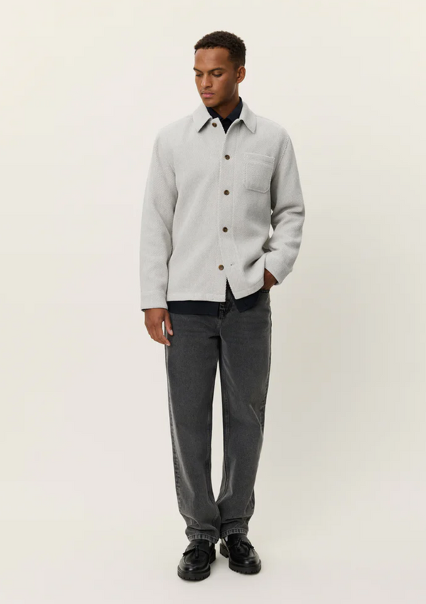 Hamilton Twill Wool Overshirt - Snow Melange