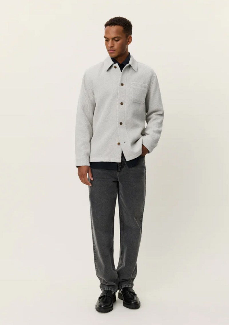 Hamilton Twill Wool Overshirt - Snow Melange