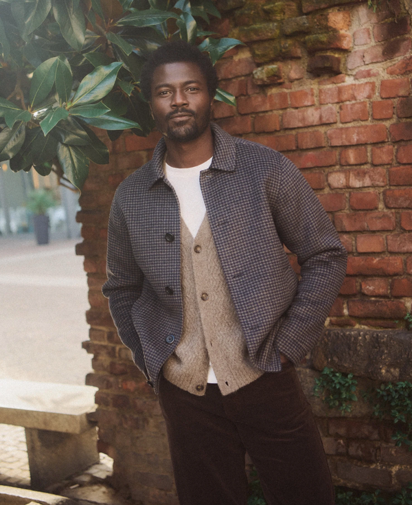 Luca Wool Jacket - Navy/Taupe