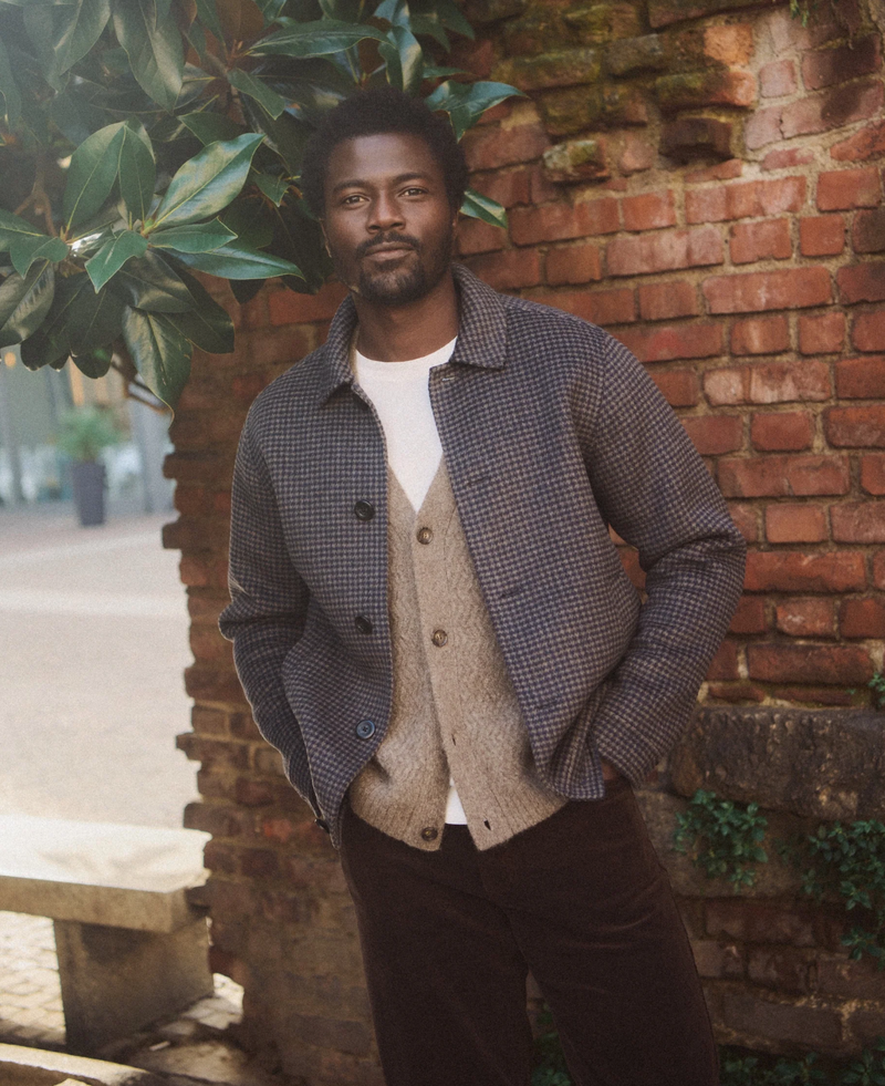 Luca Wool Jacket - Navy/Taupe